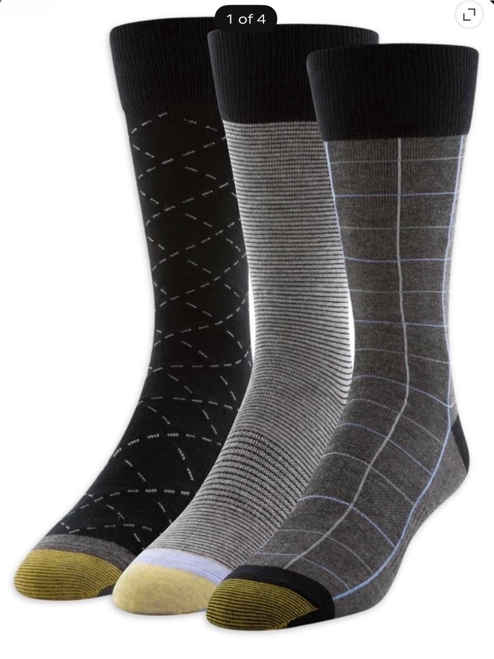 Men's Dress Sock 3-Pack - Black & Gray